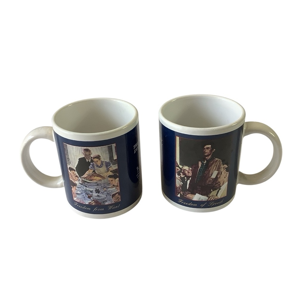 Saturday Evening Post Freedom Norman Rockwell Collection Coffee Mugs